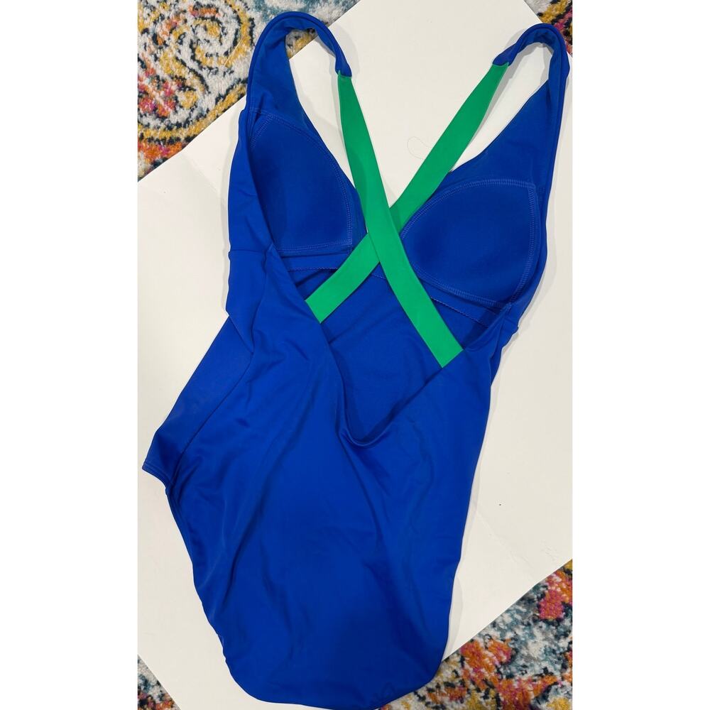 BODEN Paros Cross Back Color Block One Piece Swimsuit Beach Size 8 - Picture 3 of 4